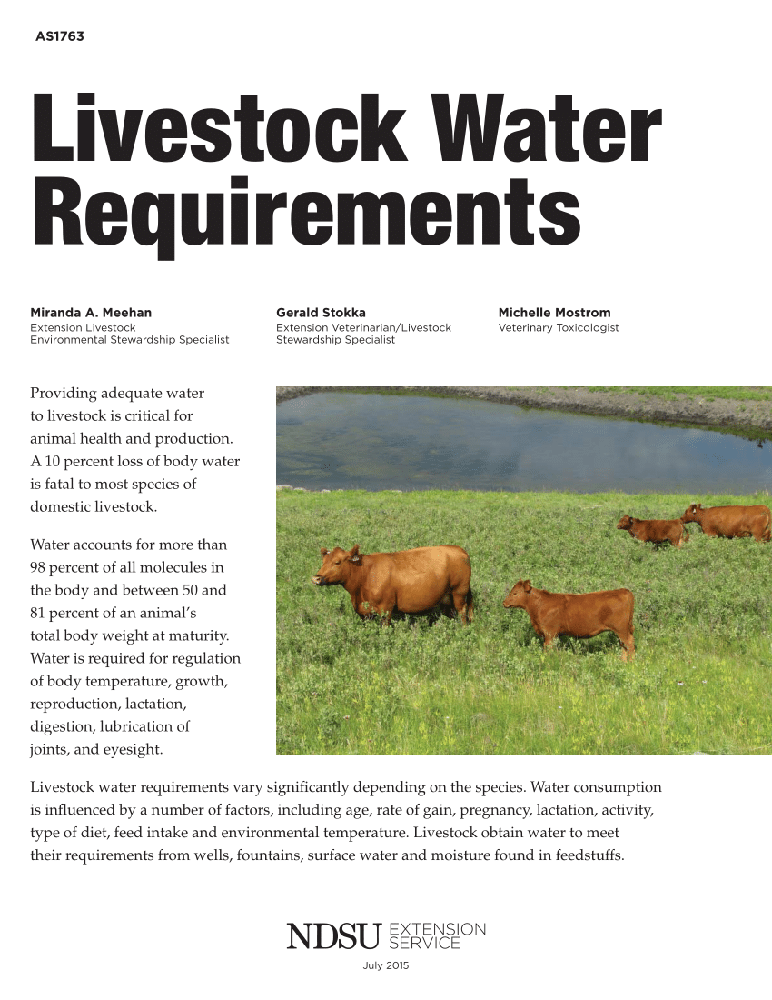 (PDF) Livestock Water Requirements