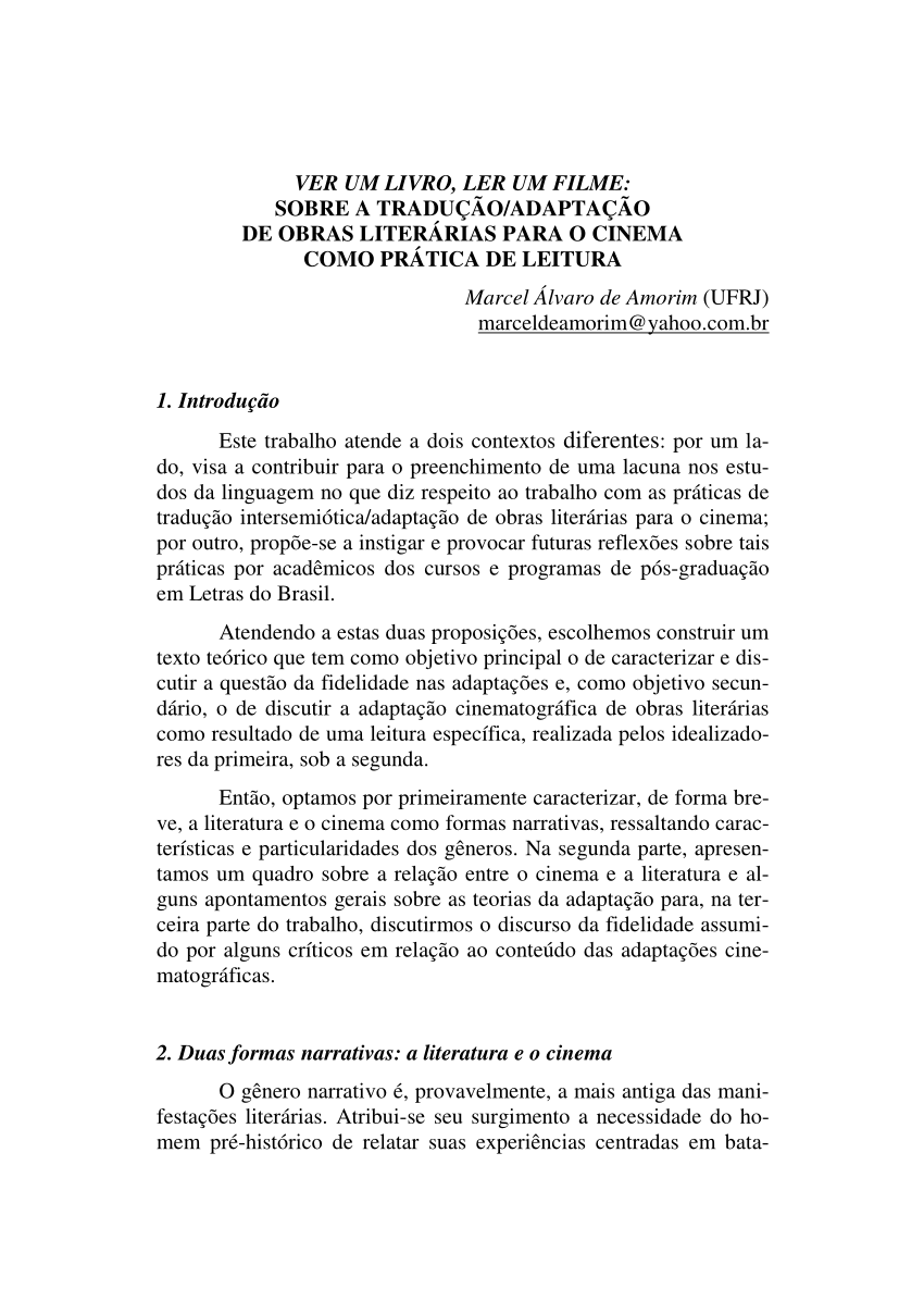 Literatura e cinema: uma leitura do feminino na transposição