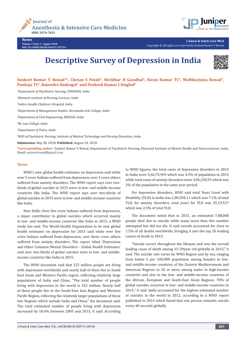 depression case study in india
