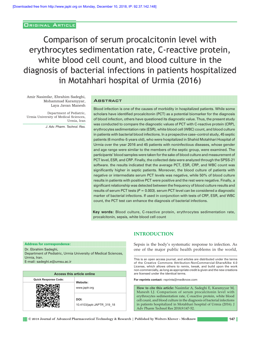 (PDF) Comparison of serum procalcitonin level with ...