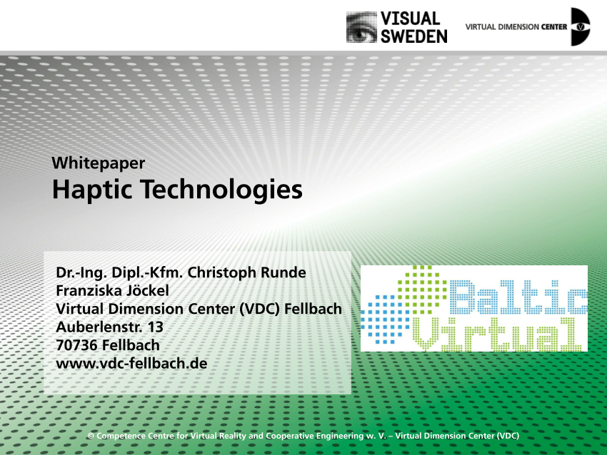 PDF) VDC-Whitepaper Haptic Technologies