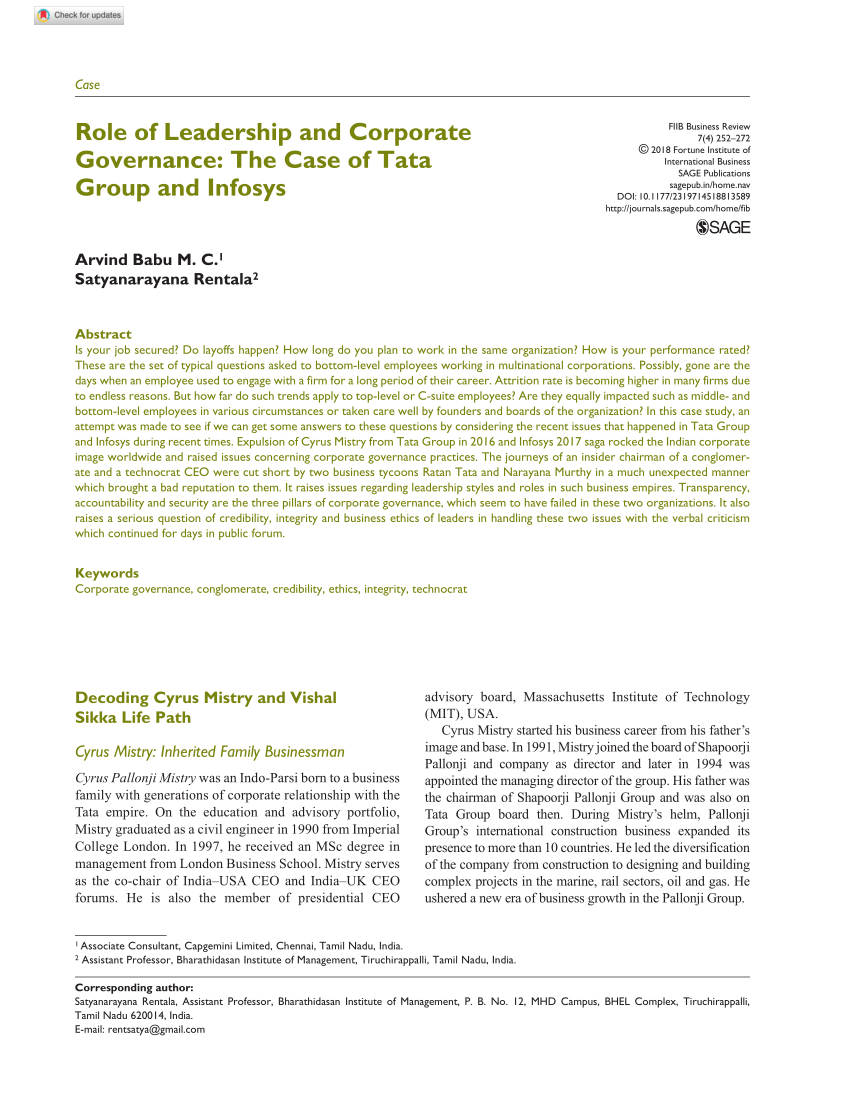 tata finance case study corporate governance