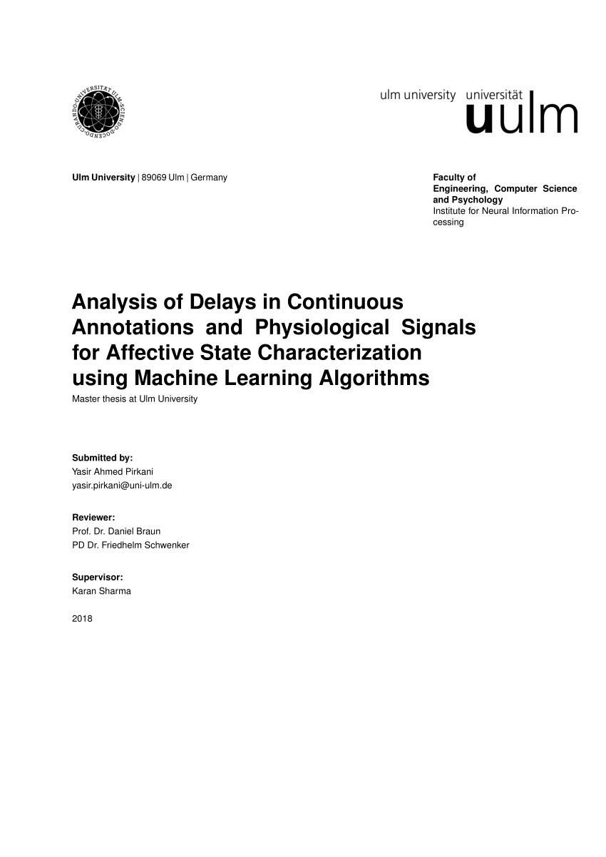 Pdf Analysis Of Delays In Continuous Annotations And Physiological Signals For Affective State 6441