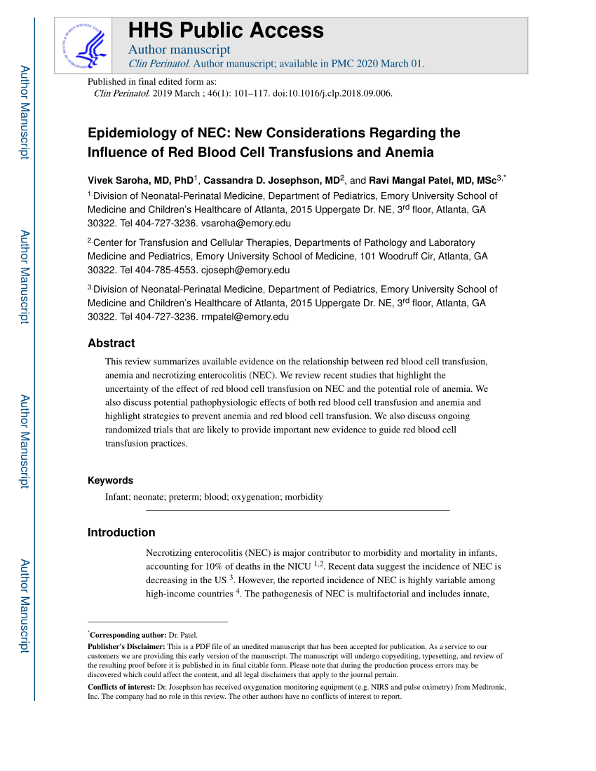 (PDF) Epidemiology of Necrotizing Enterocolitis: New Considerations ...