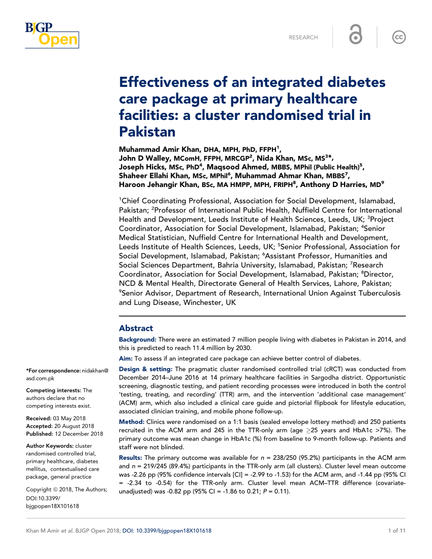 research on diabetes in pakistan