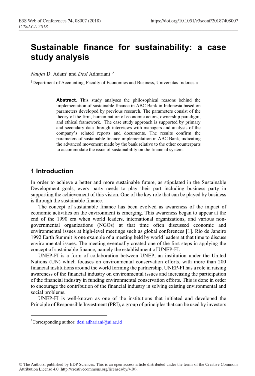 research paper on sustainable finance