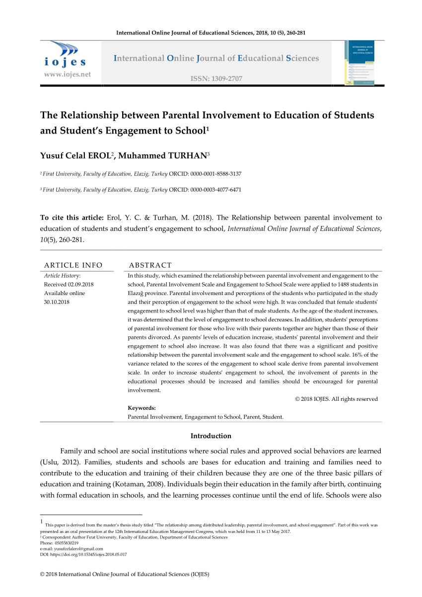 PDF) Parental involvement, engagement and partnership in their children's  learning during the primary school years Part 2 (A) Case Studies & 2 (B)  Oral Language Workshops Background  .. 005