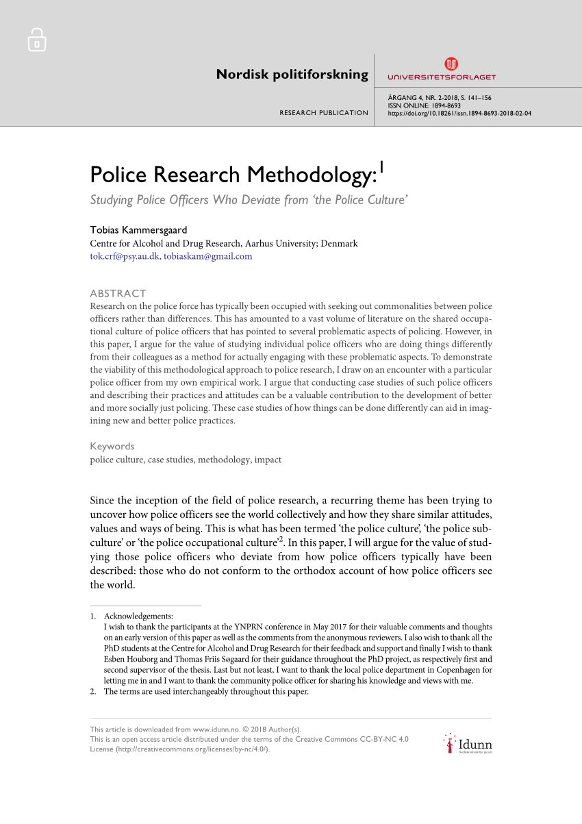 police research projects