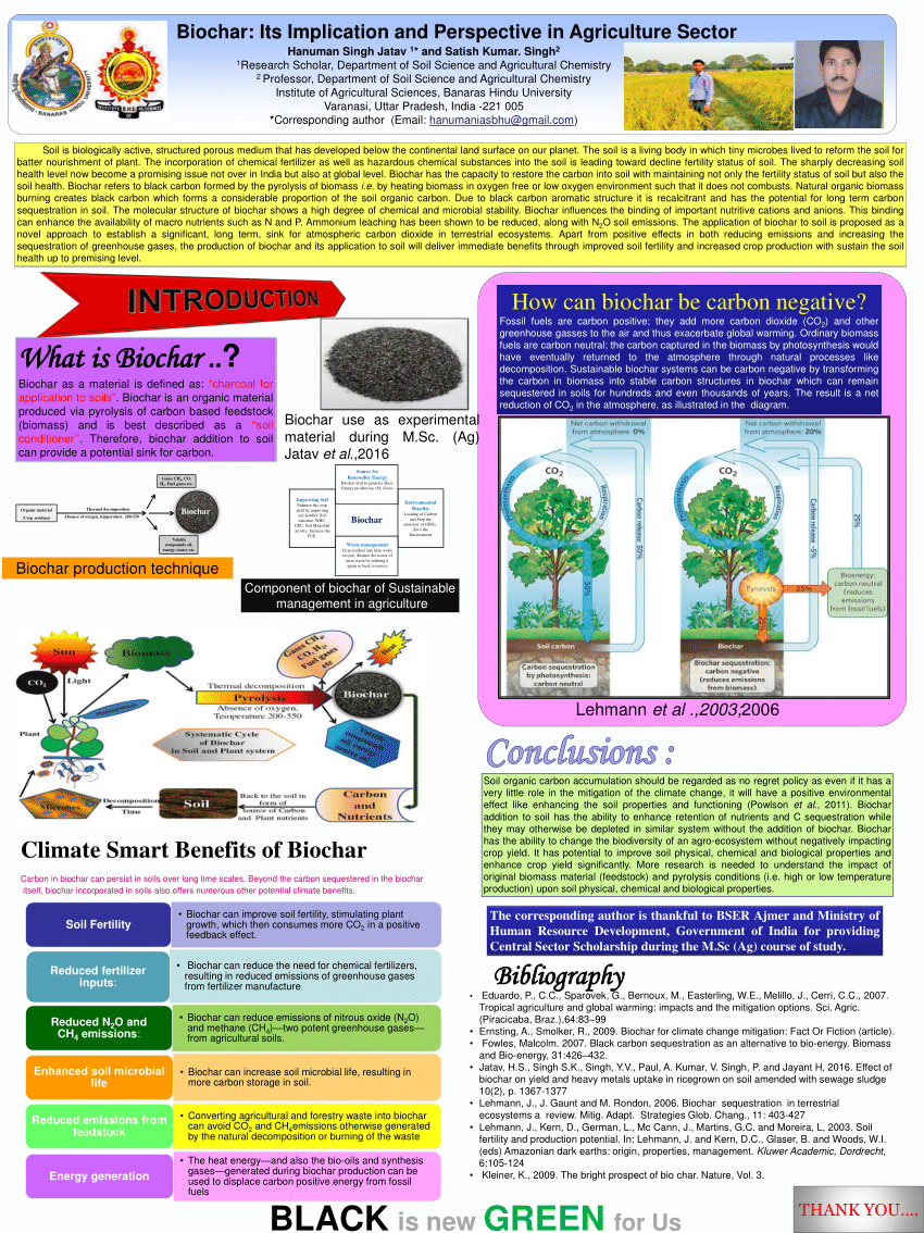 Pdf Biochar Its Implication And Perspective In Agriculture Sector 2974