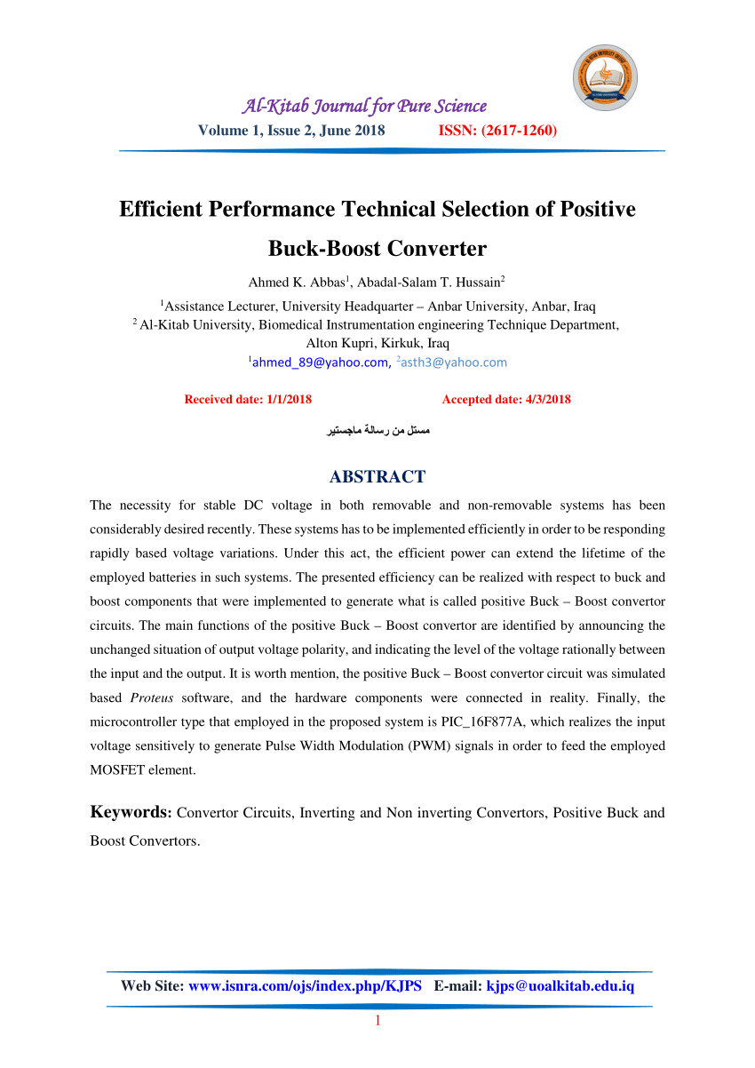 Pdf Efficient Performance Technical Selection Of Positive Buck