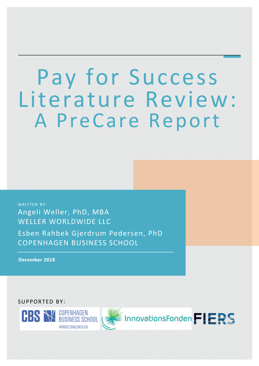 Pay literature review