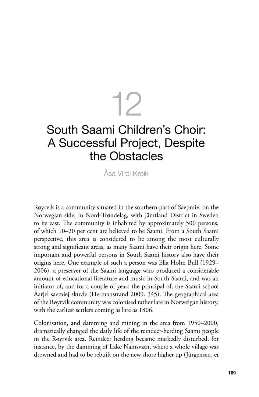 PDF) South Saami Children's Choir: A Successful Project, Despite