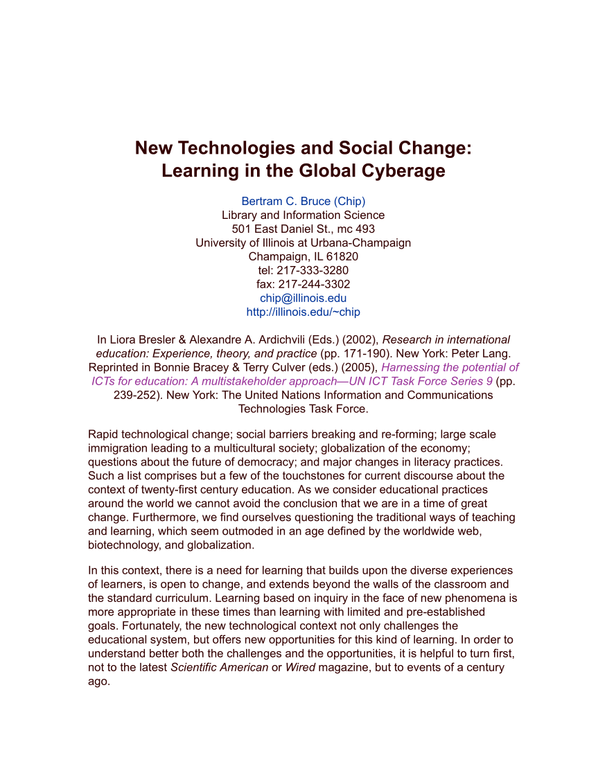 technology and social change