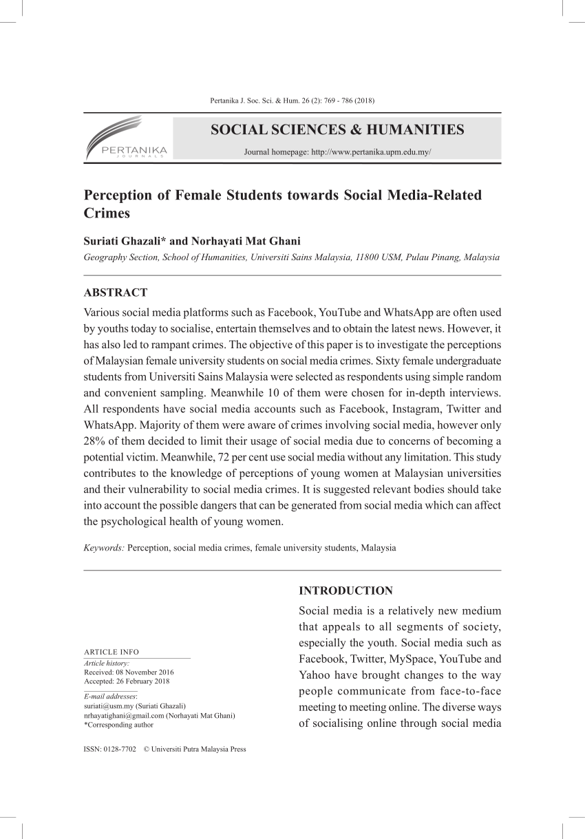 (PDF) Perception of Female Students towards Social Media ...