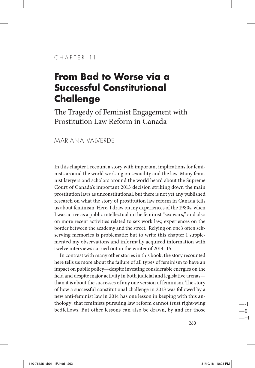 Pdf From Bad To Worse Via A Constitutional Challenge The Tragic Story Of Canadian Feminisms 