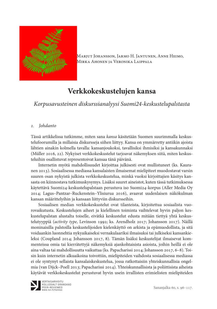 PDF) Verkkokeskustelujen kansa