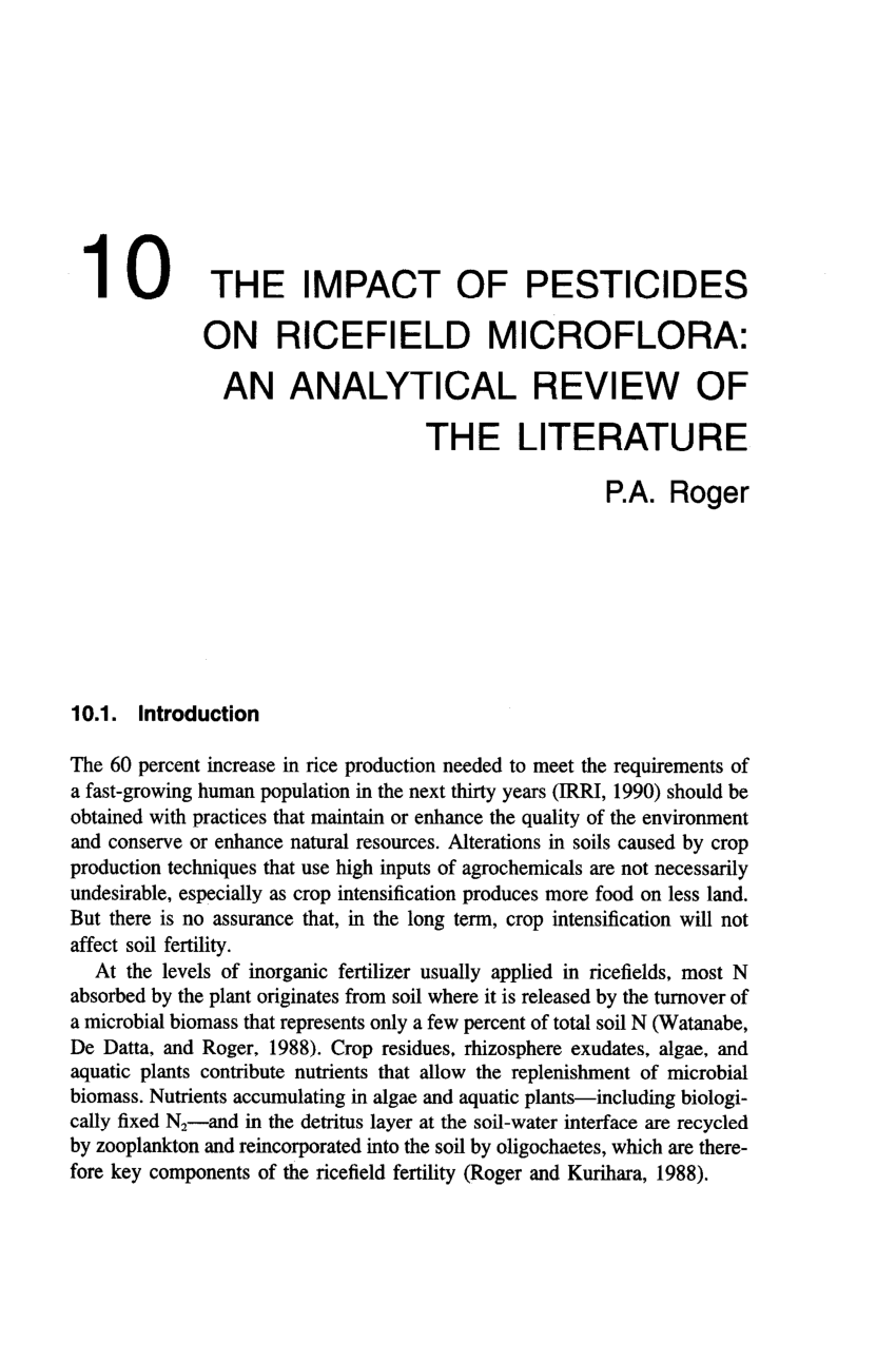 literature review on pesticides pdf