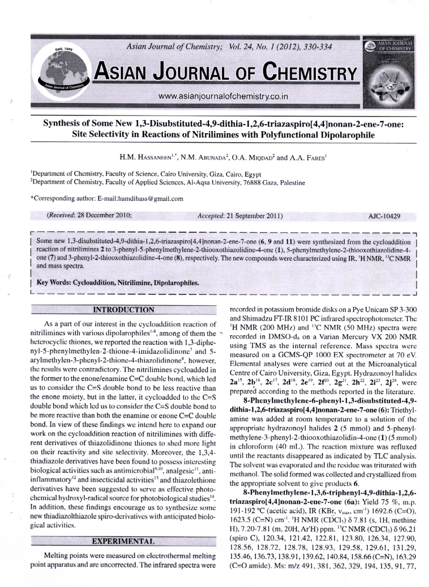 (PDF) asian journal of chemistry 2012