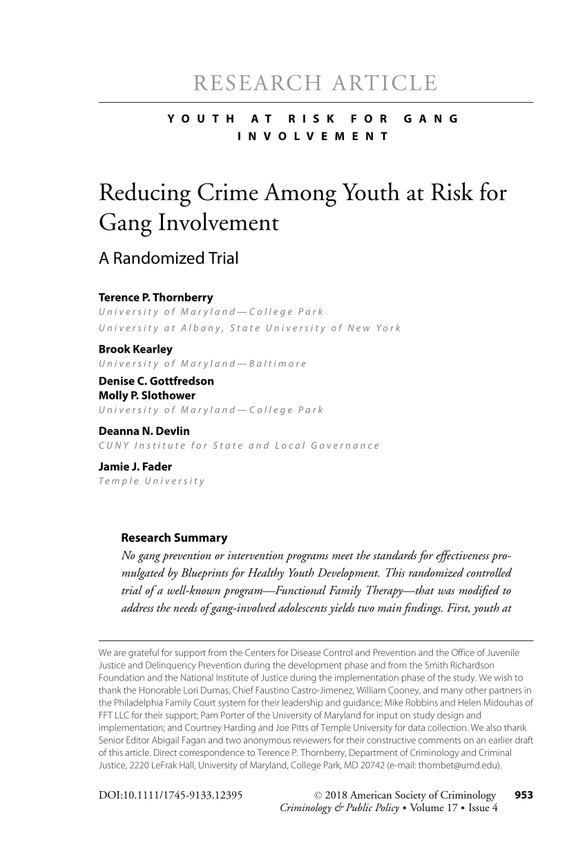 gang violence research paper