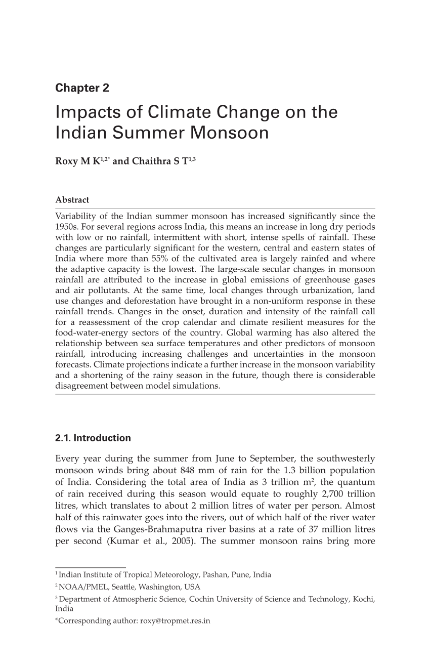 an essay on monsoon climate