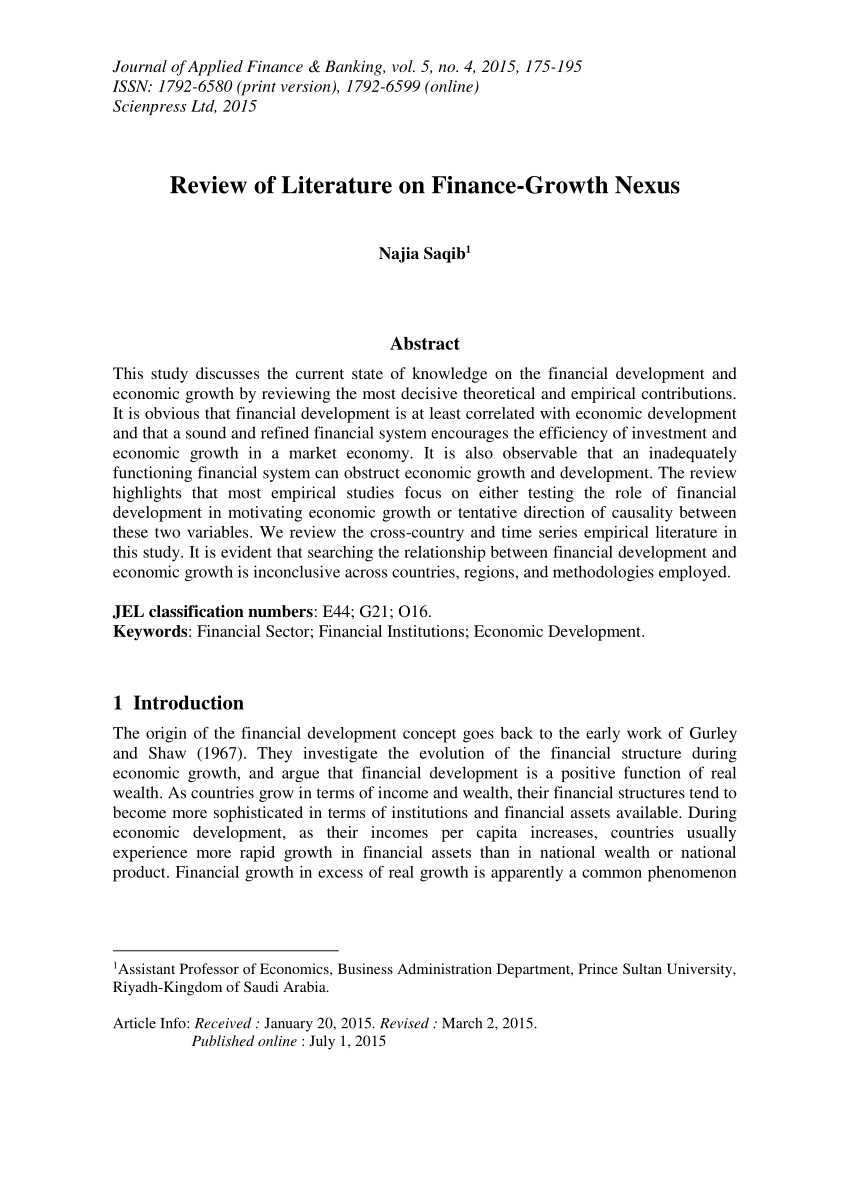 review of literature of financial performance