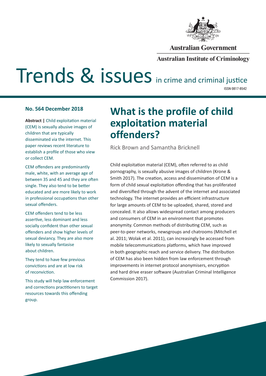 PDF) What is the profile of child exploitation material offenders?