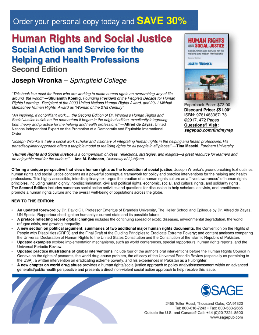 Pdf Human Rights And Social Justice Social Action And Service For The Helping And Health