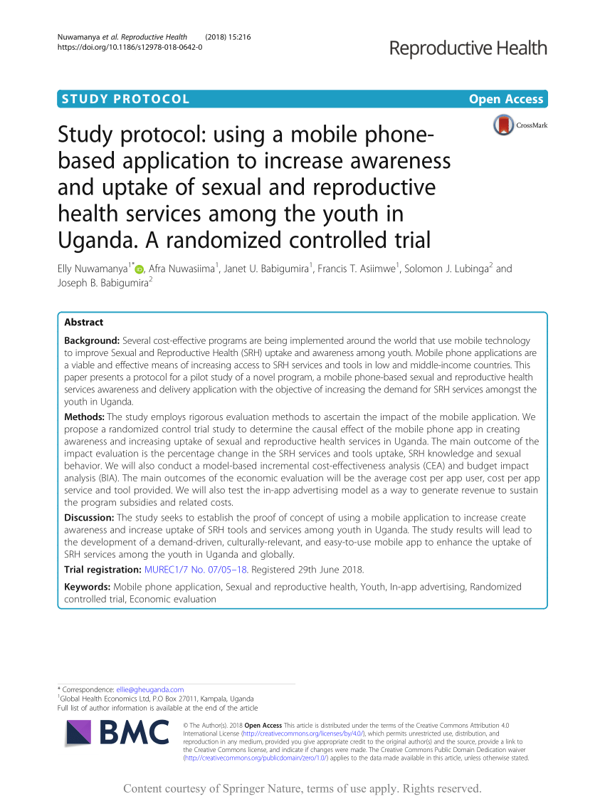 PDF Study protocol Using a mobile phone based application to