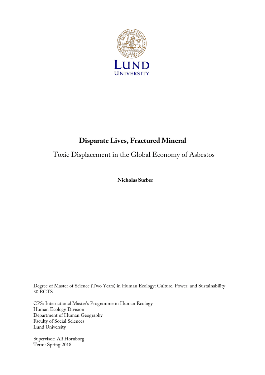 Pdf Disparate Lives Fractured Mineral Toxic Displacement In The