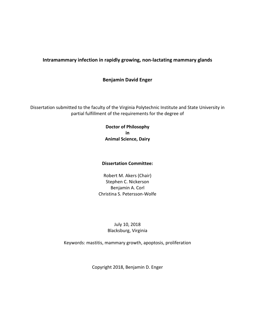 (PDF) Intramammary infection in rapidly growing, non-lactating mammary