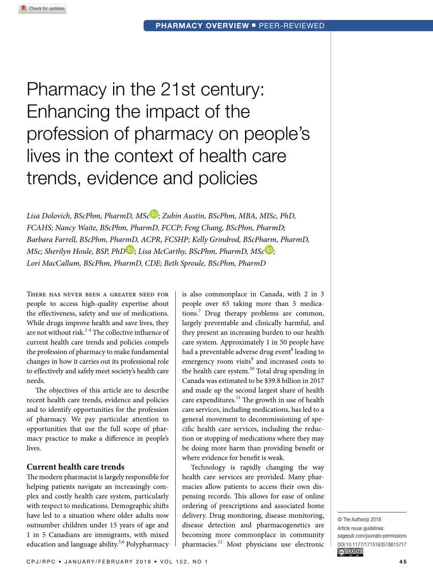 research articles in pharmacy
