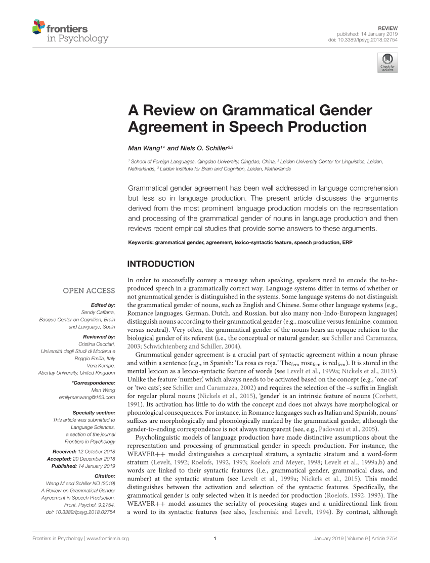 The Phonetic and Morphosyntactic Dimensions of Grammatical Gender