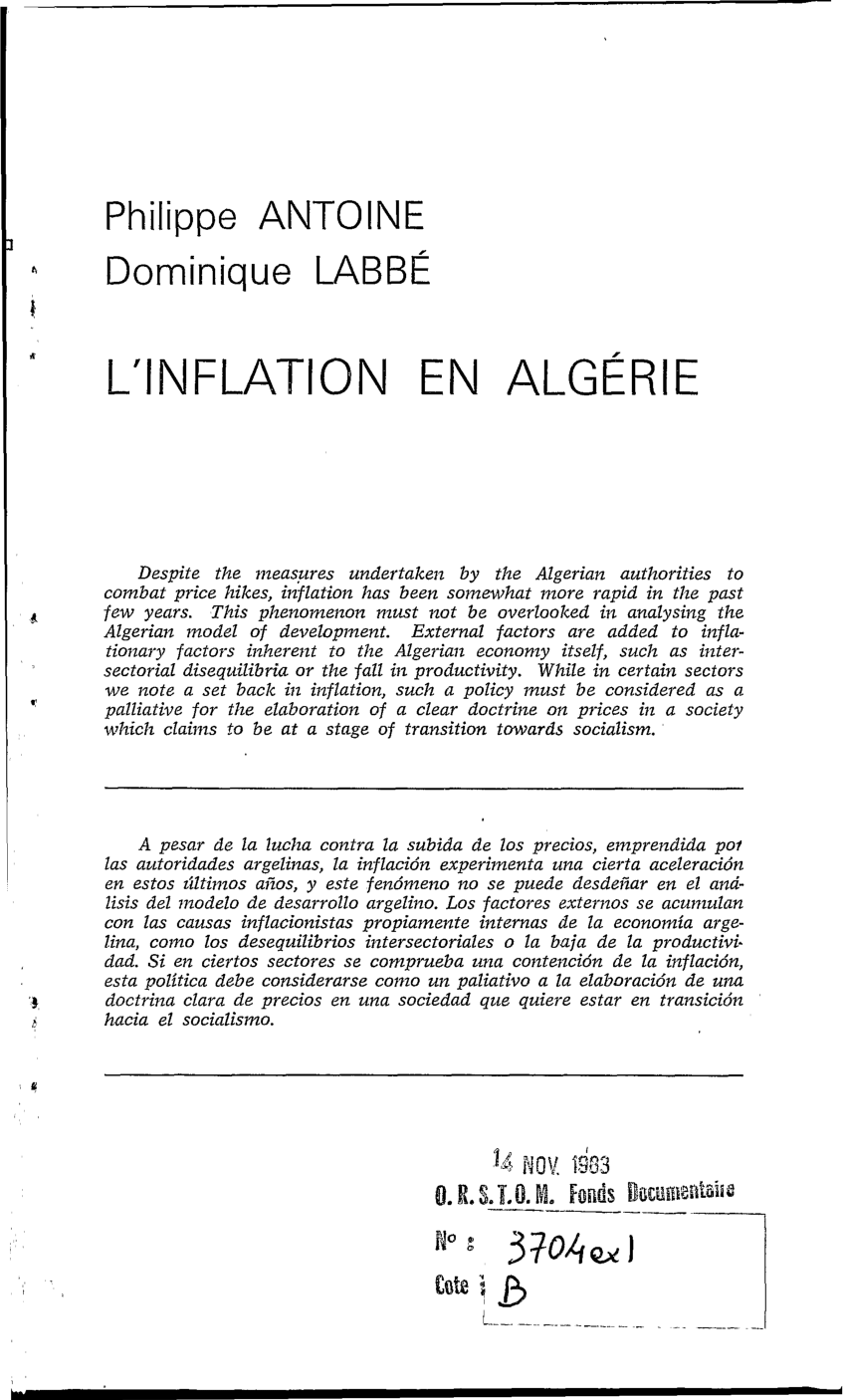 (PDF) L'inflation en Algérie
