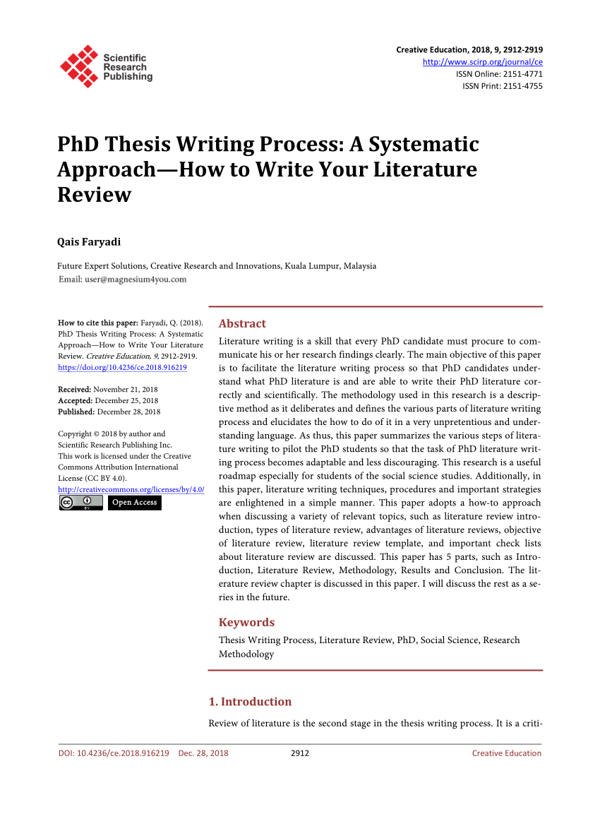 Doctoral thesis literature review
