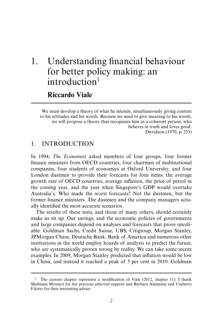 financial behavior thesis