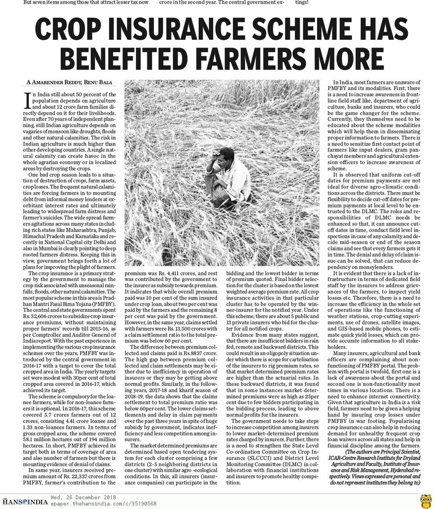 (PDF) crop insurance article