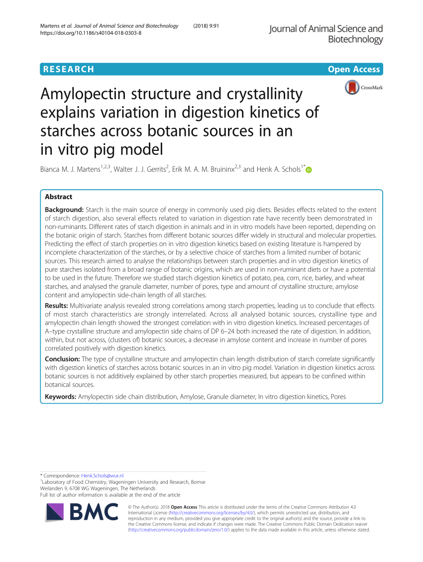 Predicting in vivo starch digestibility coefficients in newly weaned  piglets from in vitro assessment of diets using multivariate analysis, British Journal of Nutrition