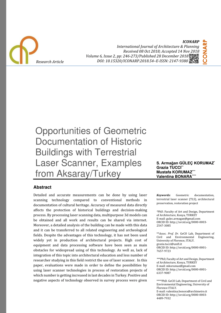 PDF) Opportunities of Geometric Documentation of Historic ...