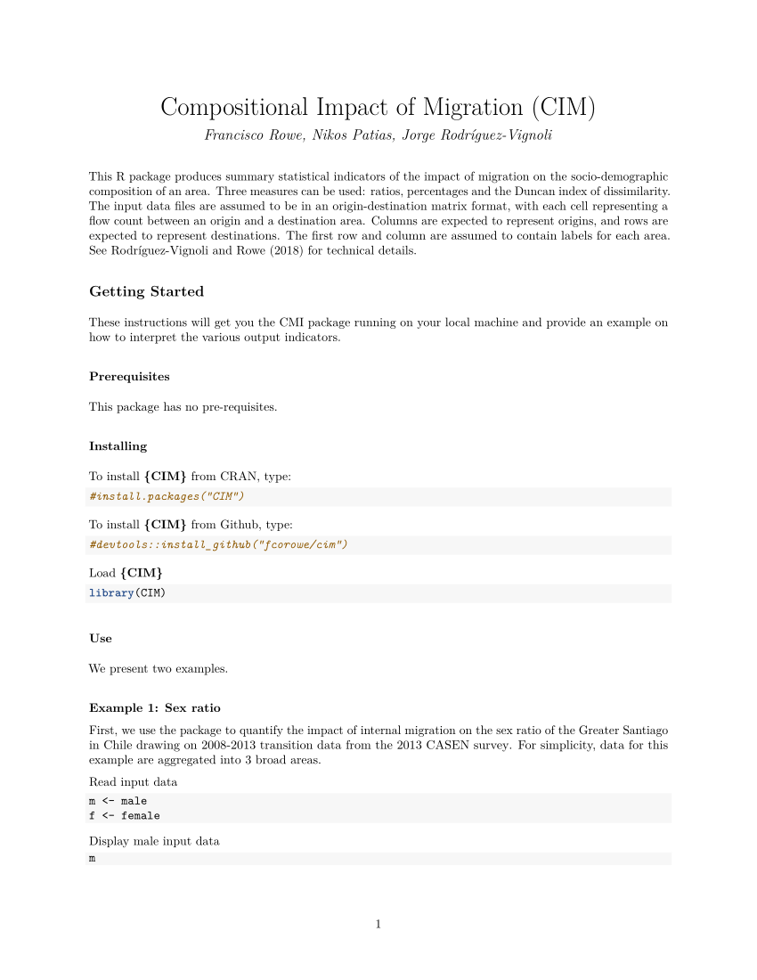 PDF) Compositional Impact of Migration (CIM)