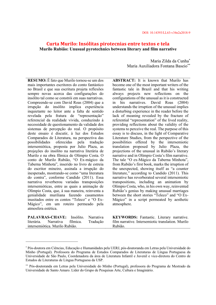 PDF) FOCALIZAÇÃO NA TRADUÇÃO DE TEXTOS LITERÁRIOS