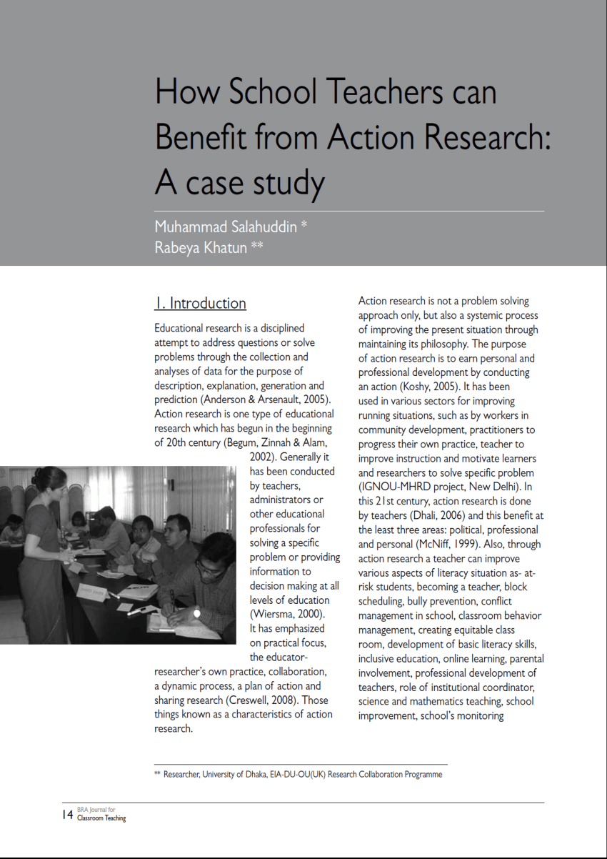 action research studies conducted by teachers
