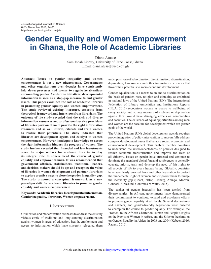 gender equality research articles