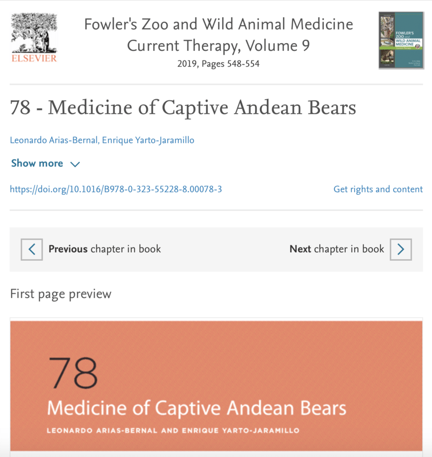 PDF) Medicine of Captive Andean Bears