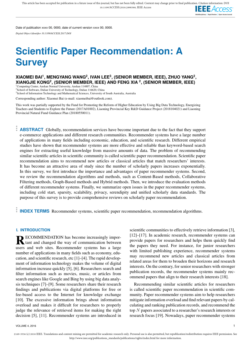 recommendation section of a research paper