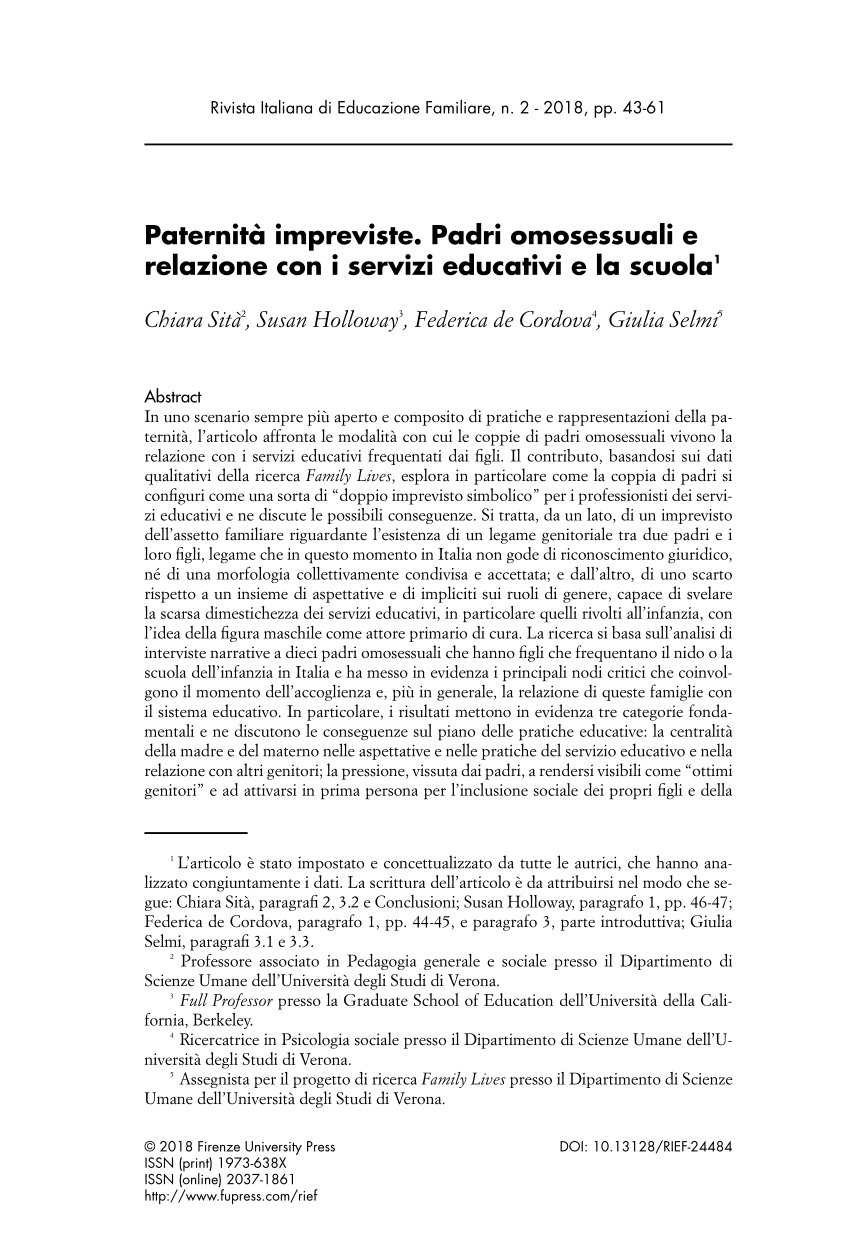 (PDF) Paternità impreviste