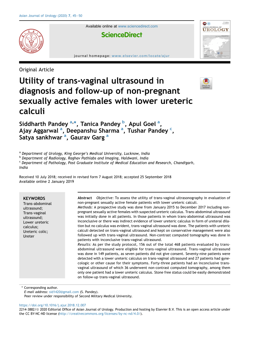 Pdf Utility Of Trans Vaginal Ultrasound In Diagnosis And Follow Up Of