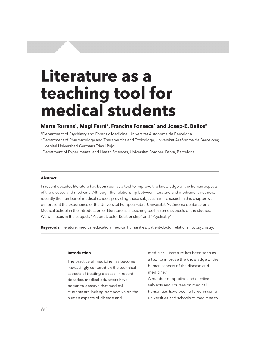 literature review as a medical student