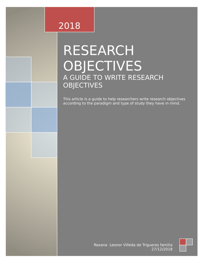 research objectives sample pdf
