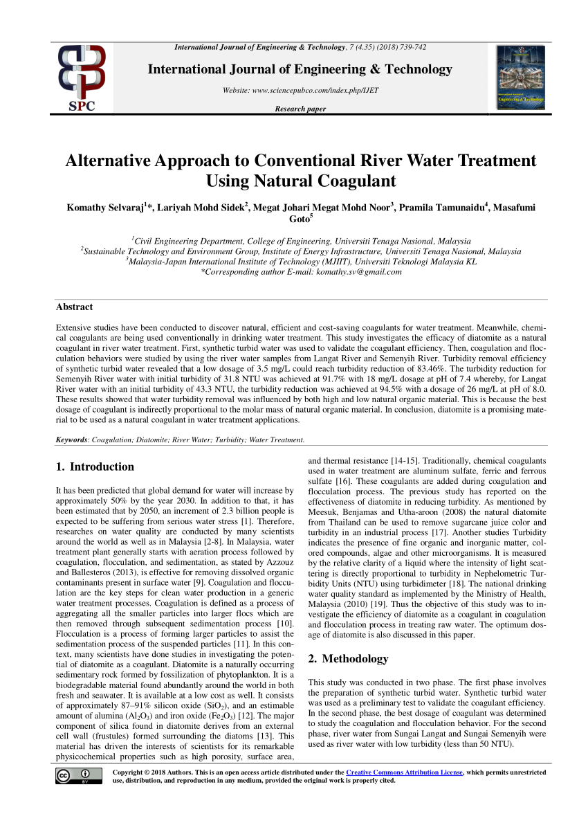 (PDF) Alternative Approach to Conventional River Water ...