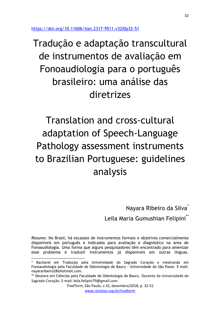 PDF) Tradução e adaptação cultural do Modified-University of